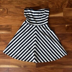 The Limited Navy & White Stripe Strapless Dress size Medium